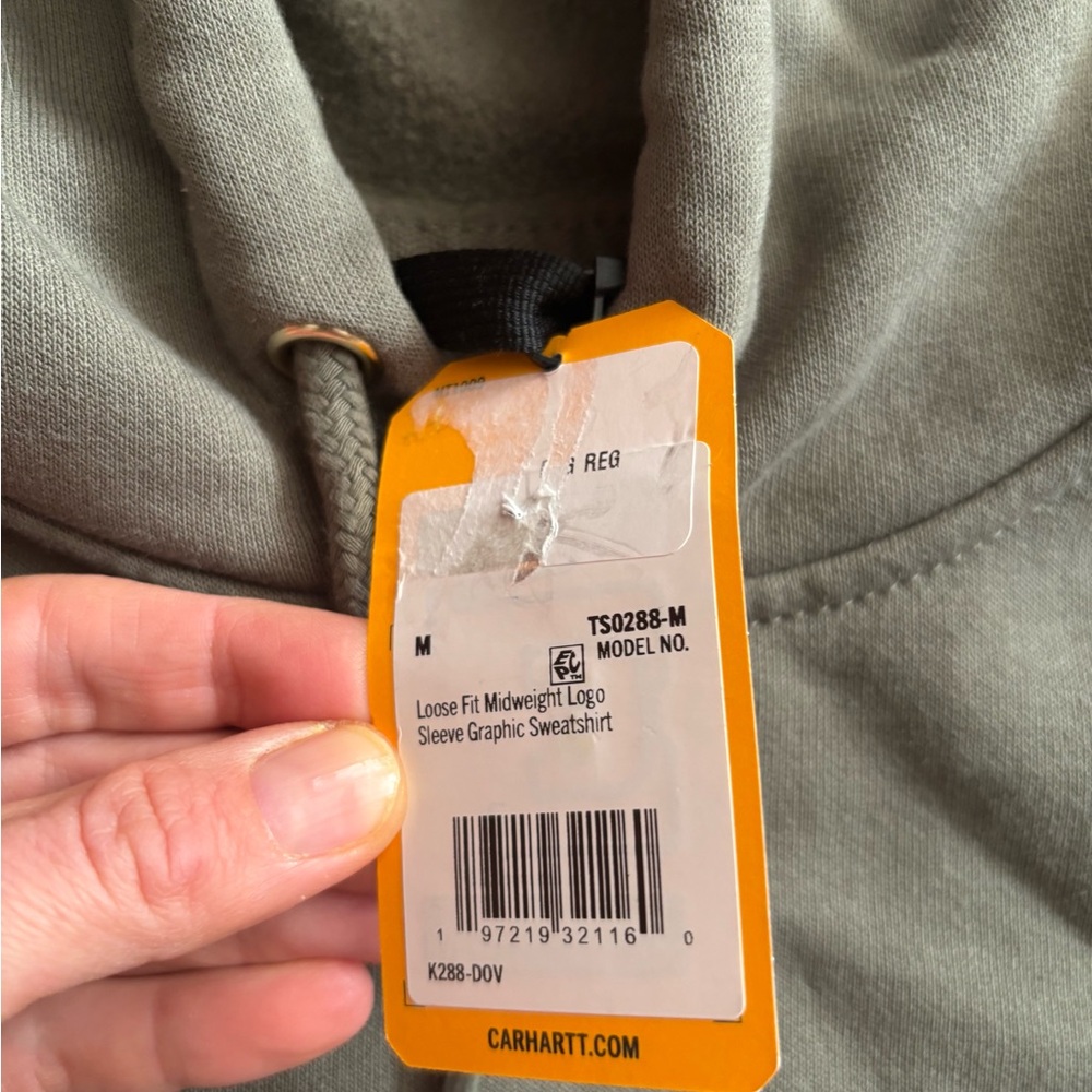 NWT Men’s Carhartt midweight loose fit hoodie size M - Picture 5 of 6